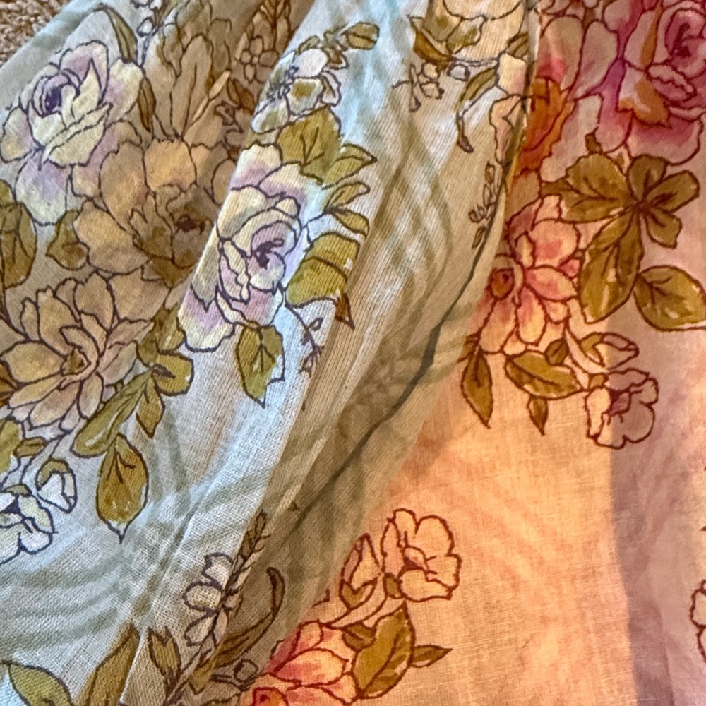 FREE PEOPLE Sz L Wrap Top Lucky Penny Floral Cropped Boho Chic Retro Romantic - Picture 15 of 15